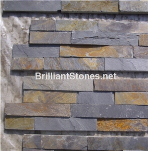 Rusty & Black Slate Cultured Stone(Ledge Stone),Flat Finish