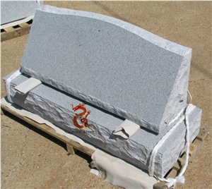 G654 Grey Granite Memorial Gravestone Slant
