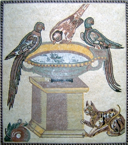 Parrots and Cat Mosaic Hand Work