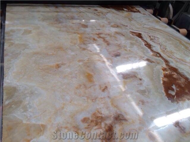 Golden Onyx Slabs & Tiles, Iran Golden Traonyx Slabs