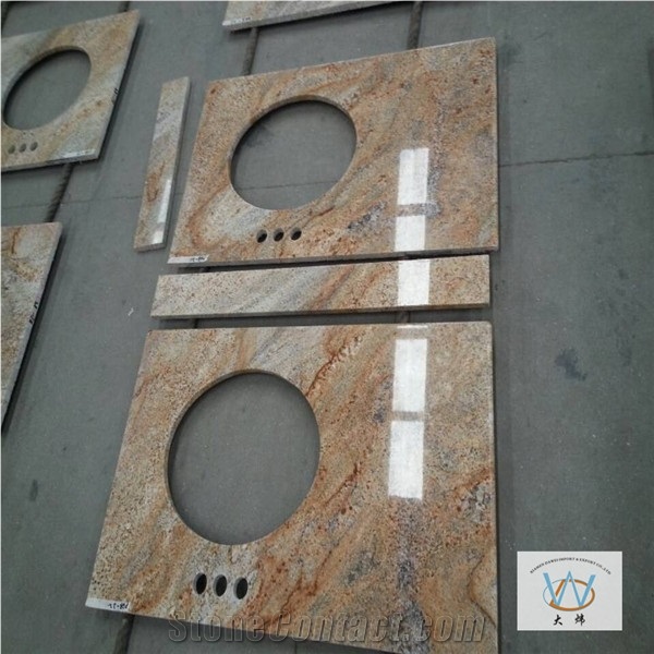 Polished Desert Storm Granite Bath Countertop