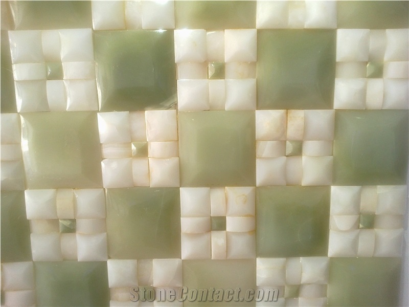 Iran Antique Green Onyx Mosaic