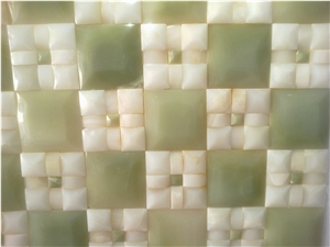 Iran Antique Green Onyx Mosaic Iran Antique Green Onyx Mosaic