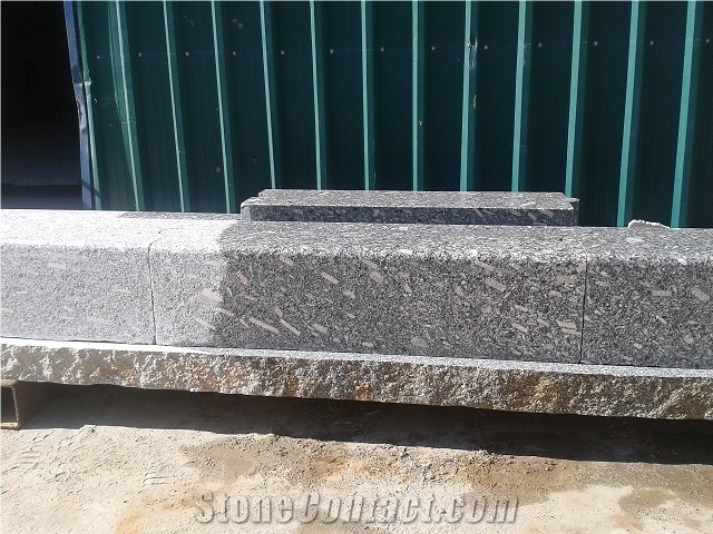 Azul Anochecer Granite Kerbstone, Faces Flamed, Azul Anochecer Granite