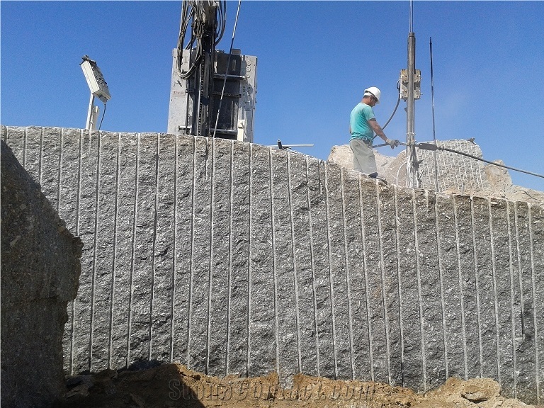 Azul Anochecer Granite Kerbstone, Faces Flamed, Azul Anochecer Granite