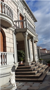 Columns, Pedestals, Grey Quintana White Granite, Gris Quintana Grey Granite Columns