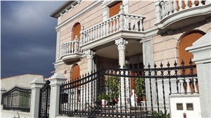 Columns, Pedestals, Grey Quintana White Granite, Gris Quintana Grey Granite Columns