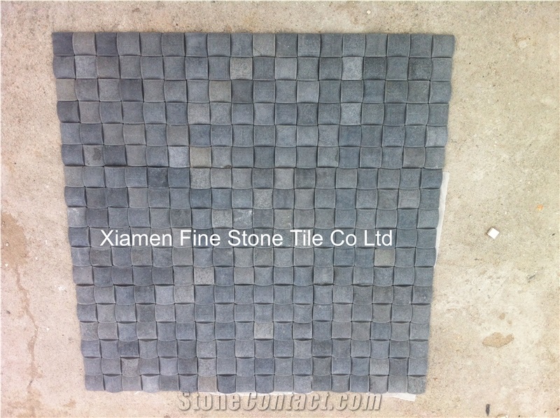 Basalt Basket Wave Mosaic, Grey Basalt Mosaic