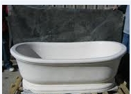 Rectangle Stone Bathtub, Pure White Marble Bathroom Bathtub