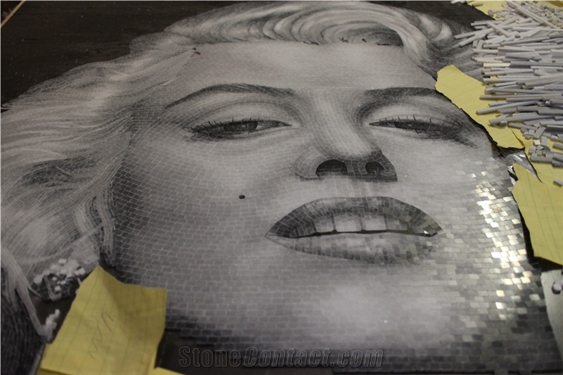 Marble Painting Marilyn Monroe Medallion Art Works
