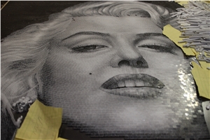 Marble Painting Marilyn Monroe Medallion Art Works