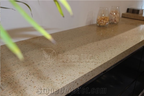 Amond Yellow Quartzite Kitchen Prefab Countertops