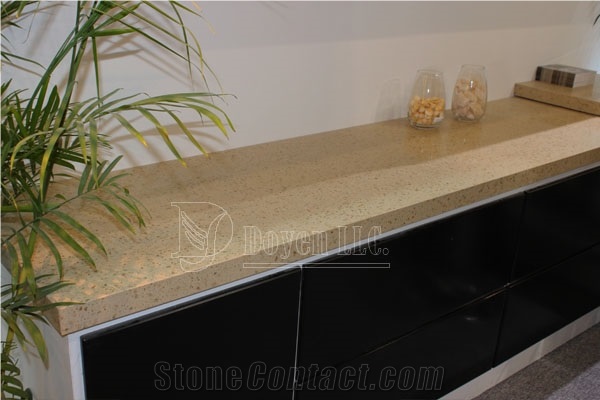 Amond Yellow Quartzite Kitchen Prefab Countertops