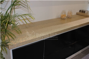 Amond Yellow Quartzite Kitchen Prefab Countertops