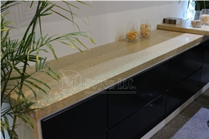 Amond Yellow Quartzite Kitchen Prefab Countertops