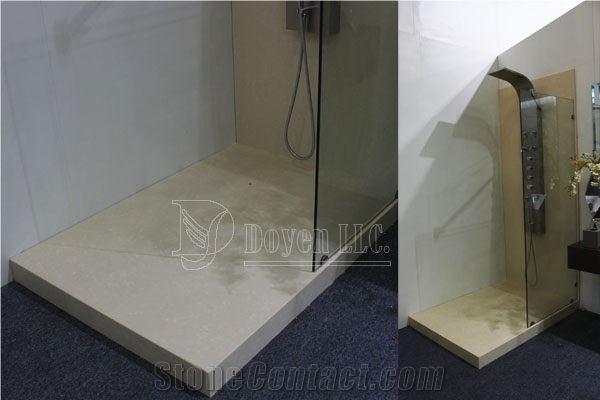 Beige Quartz Bathroom Shower Tubs & Wall Designs, Beige Quartz Bath Design