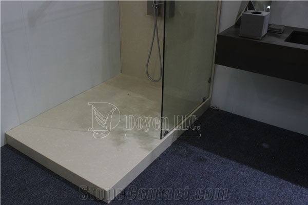Beige Quartz Bathroom Shower Tubs & Wall Designs, Beige Quartz Bath Design