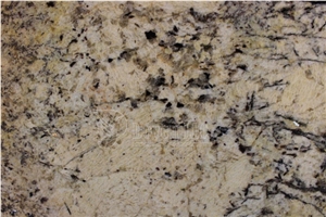Brazil Absolute Cream Beige & Golden Granite Kitchen Prefab Countertops with Fbn Edge