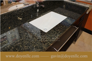 Brazil Verde Ubatuba Granite Bathroom Vanity Tops Wt Rectangular Ceramic Sink & Strong Packing