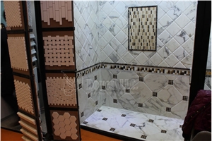 Calcatta White Marble Bathrrom Tub Bases & Shower Wall Tiles Calcatta White Marble Bathrrom Tub Bases & Shower Wall Tiles