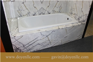 Carrara White Marble Vanity Top with Oval Sink Pre-Attached & Nice Package for Wholesale