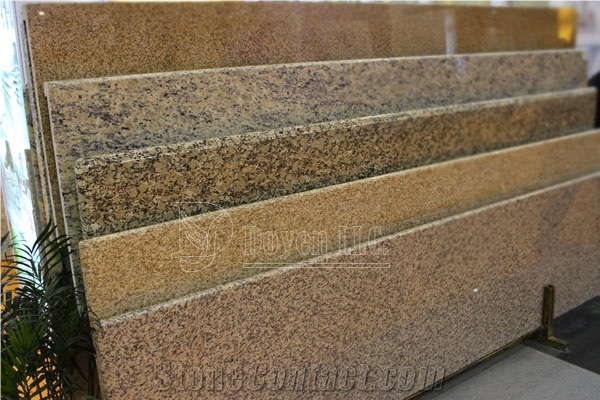 Chinese Yellow Granite Kitchen Prefab Countertops & Worktops with Full Bullnose Edge, Cheap China Yellow Granite Countertops