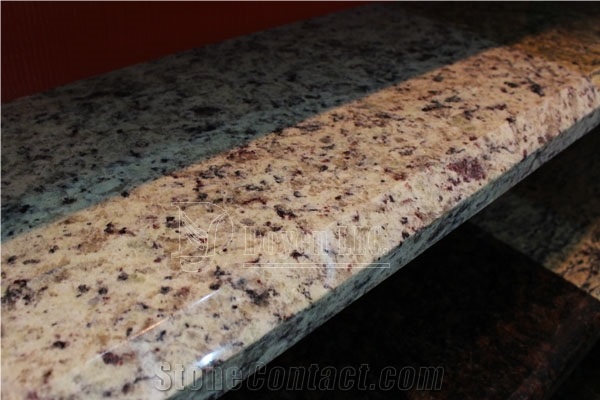 Chinese Yellow Granite Kitchen Prefab Countertops & Worktops with Full Bullnose Edge, Cheap China Yellow Granite Countertops