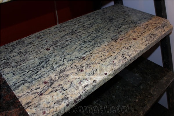 Chinese Yellow Granite Kitchen Prefab Countertops & Worktops with Full Bullnose Edge, Cheap China Yellow Granite Countertops