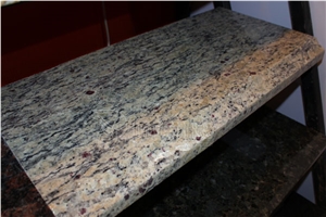 Chinese Yellow Granite Kitchen Prefab Countertops & Worktops with Full Bullnose Edge, Cheap China Yellow Granite Countertops