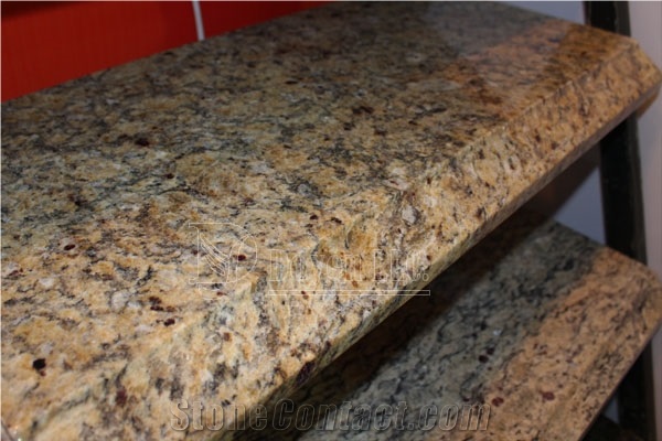 Chinese Yellow Granite Kitchen Prefab Countertops & Worktops with Full Bullnose Edge, Cheap China Yellow Granite Countertops