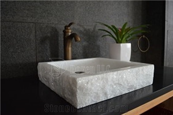 Crystal Onyx Bathroom Rectangular Top Sinks 400x400x100