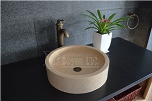 Ggalala Beige Marble Rectangular Vessel Basins 600x350x130