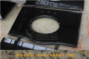 India Black Pearl Granite Bathroom Vanity Top & Strong Package