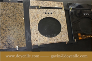 New Venetian Gold, Brazil Gold Yellow Granite Bathroom Vanity Top Wt Rectangular Vessel Sink Pre-Attached New Venetian Gold, Brazil Gold Yellow Granite Bathroom Vanity Top Wt Rectangular Vessel Sink Pre-Attached