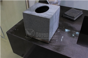 Pure Grey Quartzite Bathroom Accessories W/T Lotion & Tooth Brush Holder & Soap Dish & Tissue Box