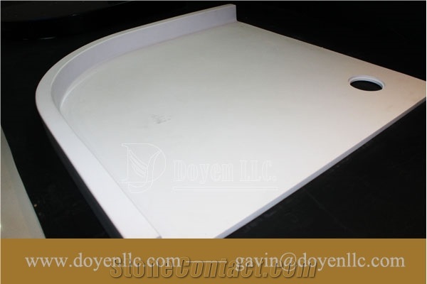 Pure White Quartz Shower Tray, Resin Shower Trays
