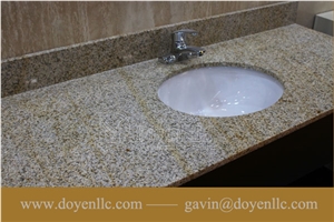 Rusty Yellow, G682 Golden Peach China Granite Bathroom Vanity Top Wt Ceramic Sink
