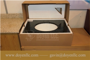 Tea Rose Marble Bathroom Vanity Tops Wt White Top Mount Ceramic Sink Pre-Attached & Good Packaging