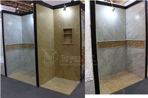 Thassos White Marble Bathroom Shower Tubs & Walling Designs with Tiles