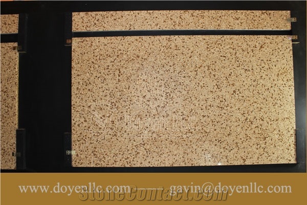 Vietnam Yellow Granite Bathroom Vanity Top Wt White Oval Ceramic Sink Pre-Attached