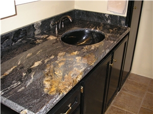 Cosmic Black Granite Bathroom Countertops