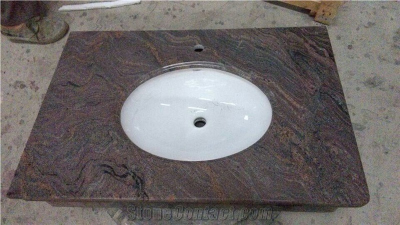 Purple Color Granite Bathroom Countertops
