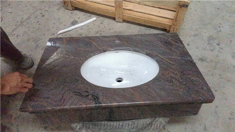 Purple Color Granite Bathroom Countertops