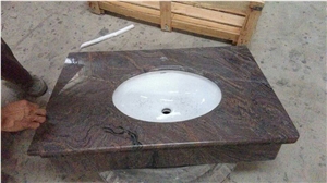 Purple Color Granite Bathroom Countertops