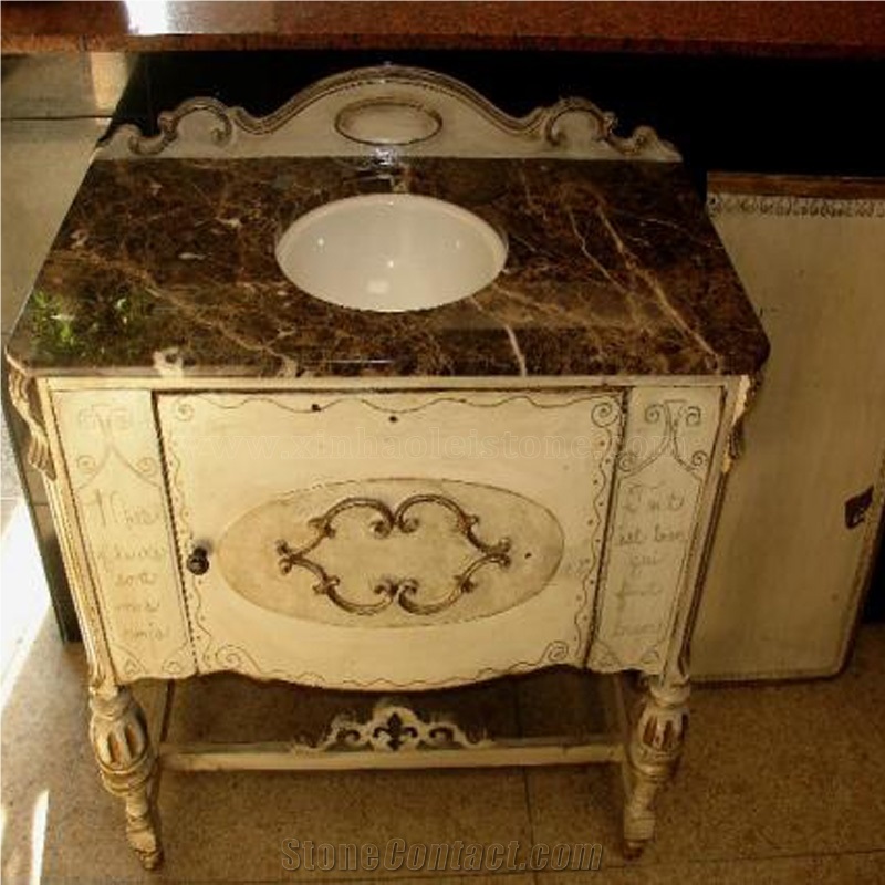 Dark Emperador Marble Bath Top