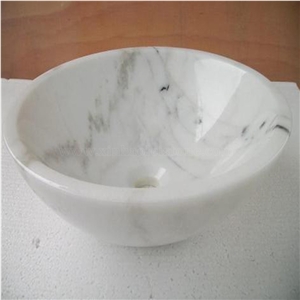 Guangxi White Marble Sink,Round Basin