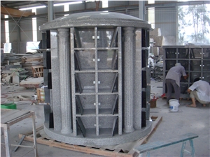 Granite Round Columbarium, Black & Grey Granite Columbarium