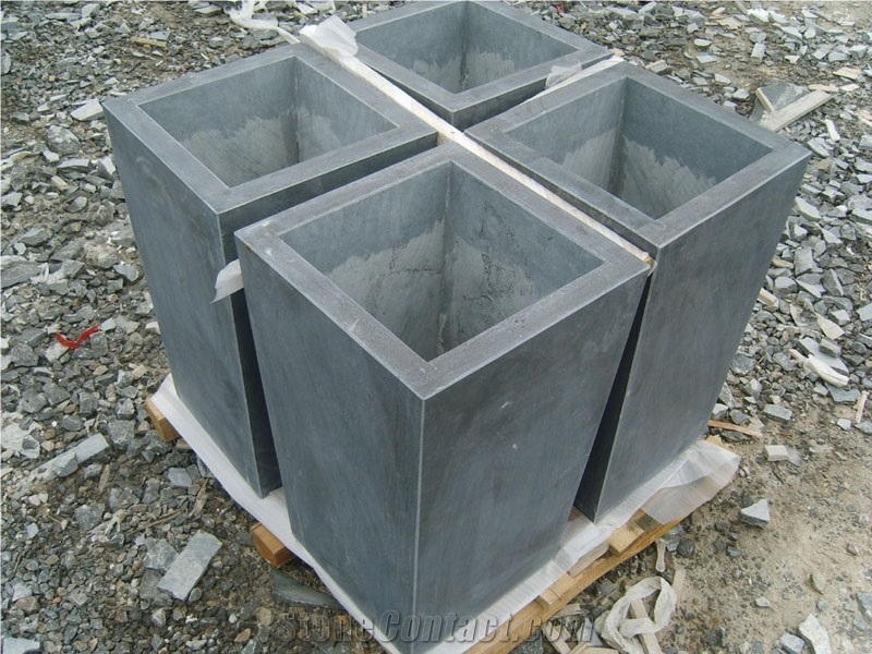 Blue Limestone Flowerpot, Blue Limestone Pots