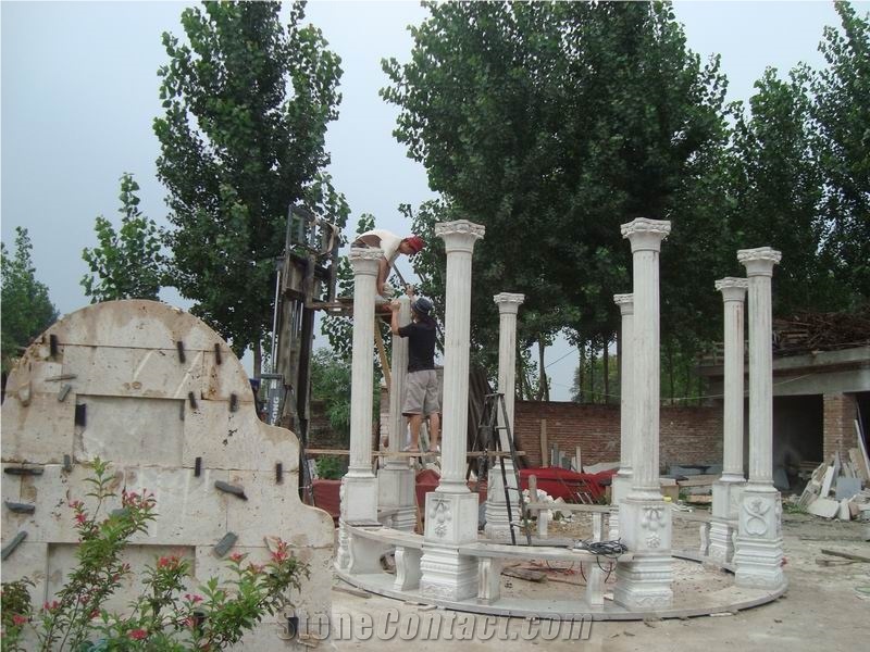 White Marble Garden Gazebo