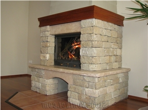 Gold Royal Stone Wall Brick, Beige Limestone Bricks, Wall Cladding, Veneer Stone